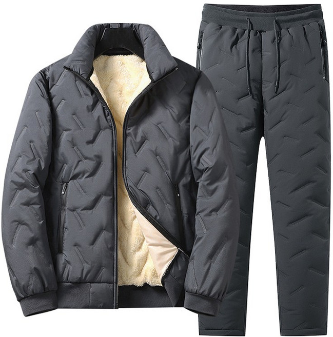 방한 방풍 혹한기 핫팩 융기모 안감 패딩 자켓 & 패딩 바지 세트