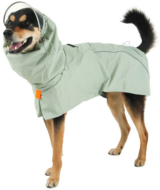 모즈펫 이즈코트 강아지 우비 비옷, 1개, 포그그린