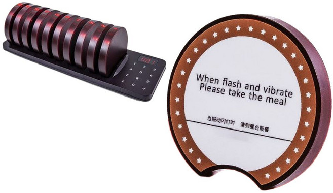 원형 무선 픽업 대기 초인종 순번기 커피 진동벨 커피숍 호출벨 벨 카페 차임벨 호출 식당벨, 2. 2026년 고급 내구성 1-15 세트  자유 로고