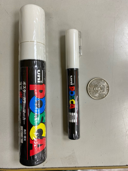 uni POSCA 海報麥克筆, 粗日本氣球筆-白筆1支, 1個