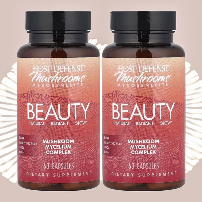 호스트 디펜스 영지 차가 버섯 추출물 비오틴 먹는 히알루론산 60캡슐 2병, 60정 - 쿠팡