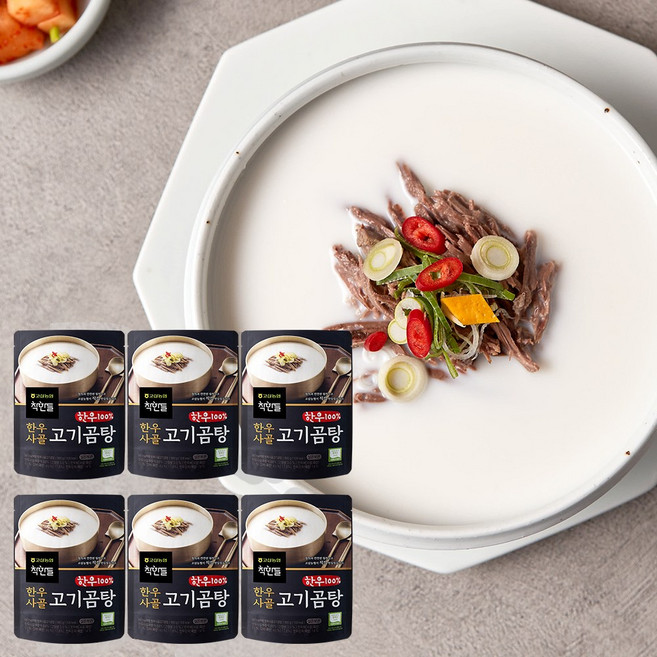 착한들 한우 사골 고기 곰탕, 500g, 6개