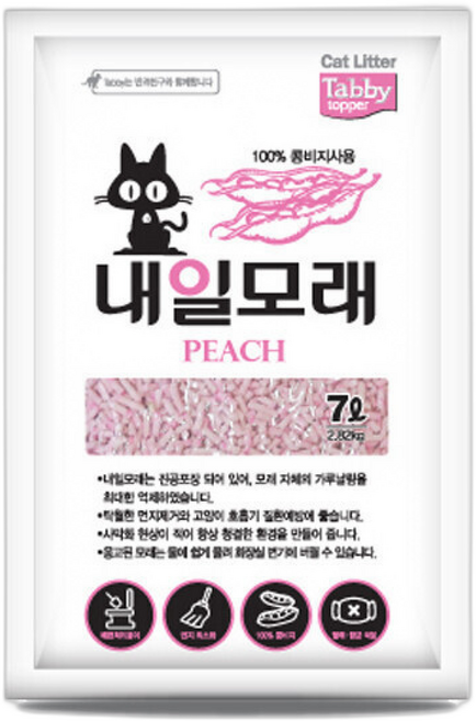 내일모래 복숭아 고양이모래/두부모래, 무향, 6개, 7L