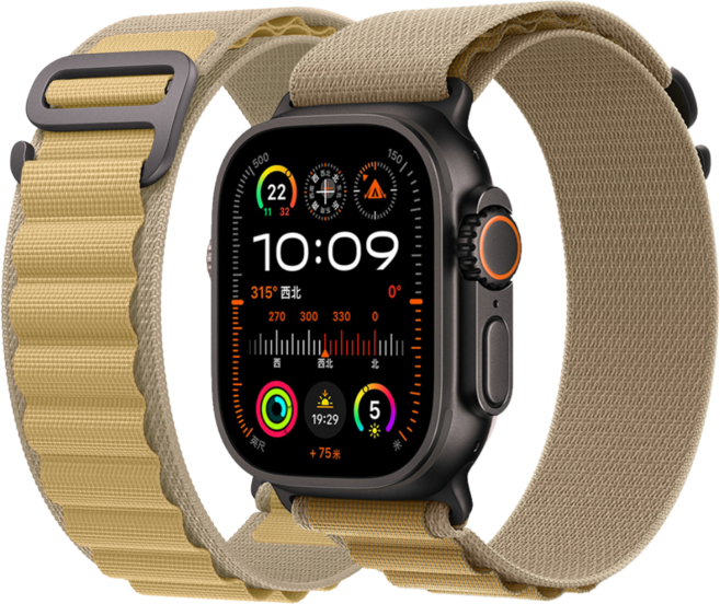 애플워치 호환 스포츠 알파인 루프 스트랩 울트라1/2/3 11 10 9 8 7 3 SE1/2/3, 탠/블랙, 1개