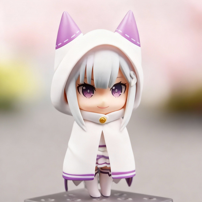 리제로 에밀리아 피규어 모형 10cm (Re Zero 은발 캐릭터 넨도로이드), 1세트
