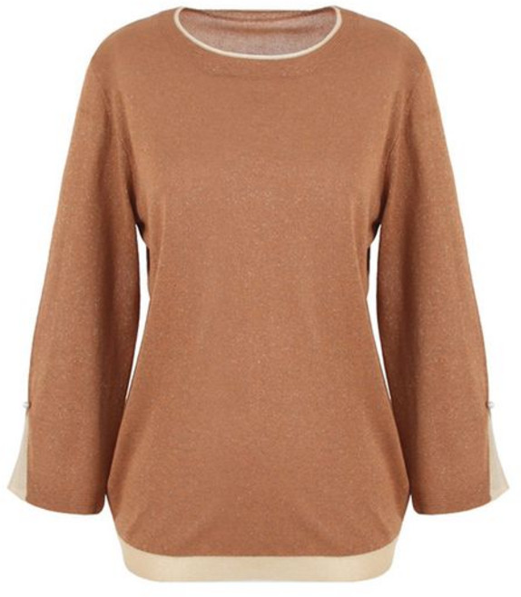 레노마레이디 메탈 배색 니트 택가격 185000원