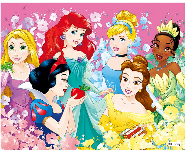 [듀얼라이프] 뉴 디즈니 캔버스 보석십자수 4050 큐빅 페인팅, 1개, 4.디즈니 프린세스 모여라