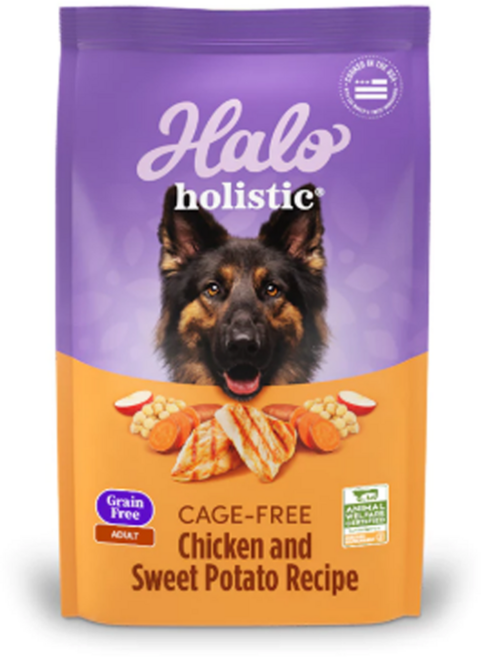 Halo 嘿囉 狗飼料 成犬無穀系列 鮮雞肉與地瓜 4磅/10磅 (純鮮肉無肉粉/腸胃呵護), 4.53kg, 1個, 消化+腸道健康