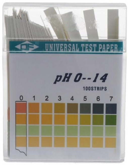 소변검사스틱 표시기 리트머스 침 100 PH 종이 키트 14 산 0 테스트 스트립 알칼리, White, 1개