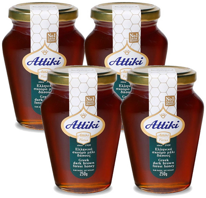 아티키 그리스 감로꿀 그릭 허니 다크브라운 꿀 250g, 4개