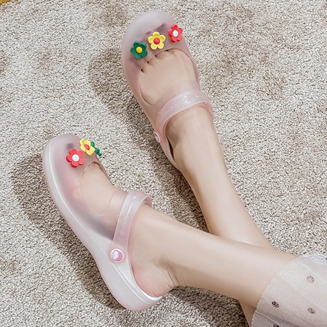 Modern Fashion 여성 발편한 플라워 플랫 샌들 물놀이 슬리퍼 X90