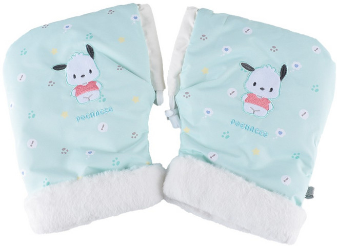 산리오 포차코 어린이 킥보드 자전거 씽씽이 장갑 겨울 라이딩 초등학생 유아 아동용 전동킥보드 퀵보드 핸드워머 방한용품 킥보드용품, 민트, 1개