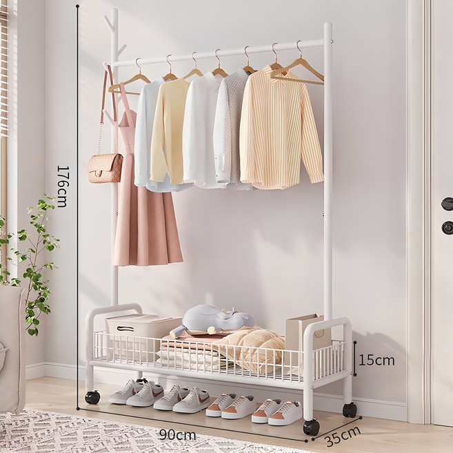 Zuge 튼튼한 이동식 행거, 화이트