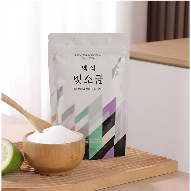 소금상담소 백석 용융 고급 빛소금 가는 융용 깨끗한소금, 250g, 2개