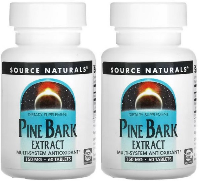 1+1 소스내츄럴스 소나무껍질 추출물 150mg 프로안토시아니딘 60정, 2개