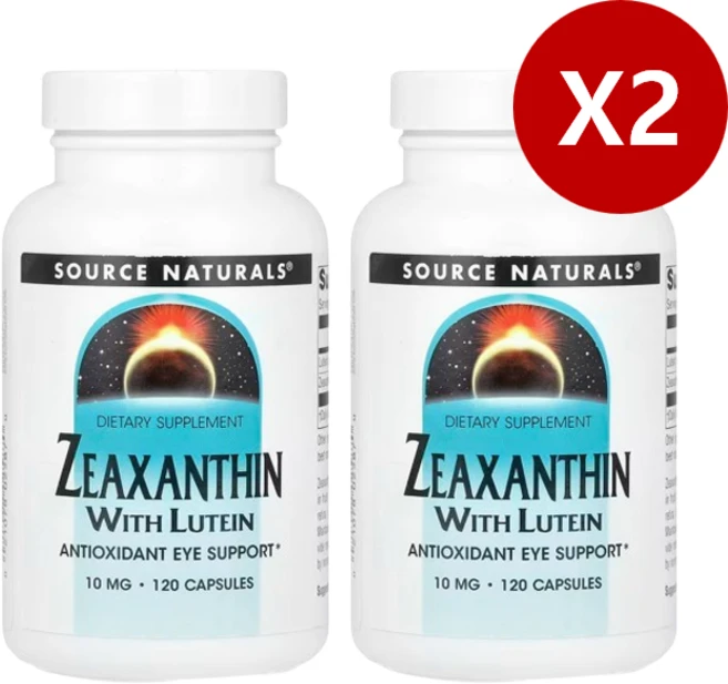 소스내츄럴스 제아잔틴 루테인 10mg 캡슐 무설탕 글루텐 프리, 알약/캡슐, 120정, 2개 - 쿠팡
