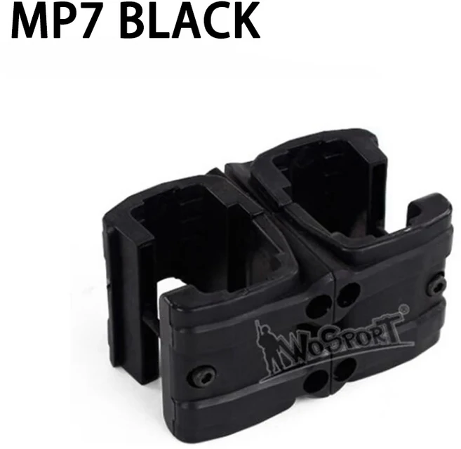 총충전기 매거진 Mag 커플러 클립 Mag-Link 커넥터 AK 47 74 MP5 AR 15 M4A1 5.56MM Airsoft Hunting 액세, 03 MP7 Black