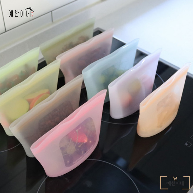 국산 플래티넘 실리콘 지퍼백 1000ml 대용량 대형 다회용 냉동 지퍼팩, 네온핑크1p, 1개