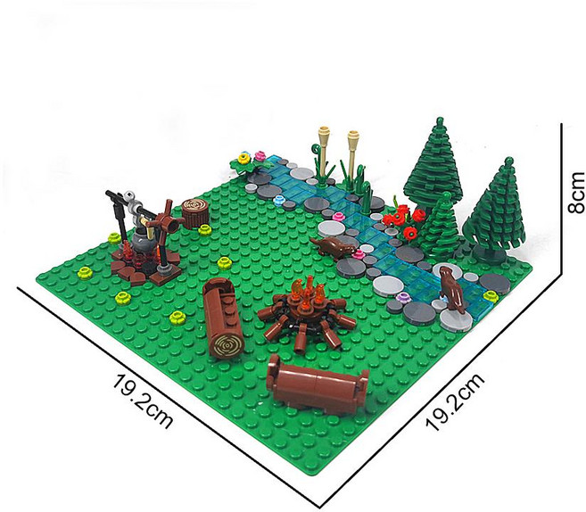 (픽오피스) 로블 99일 포레스트 밤 나이트 생존맵 베이스 피규어 세트 블록 더 인, 기본 색상, 1개