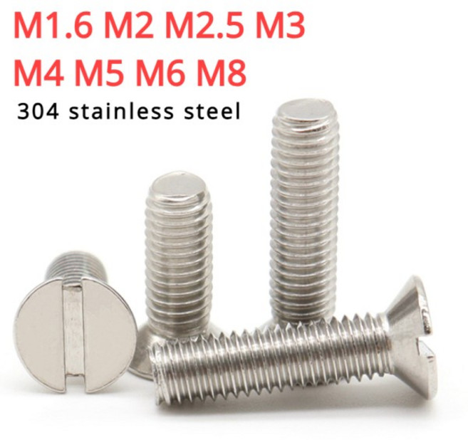 스테인레스 스틸 1개 접시 머리 나사 304 슬롯형 플랫 헤드 볼트 호환 M1.6 M2 M2.5 M3 M4 M5 M6 M8 GB68, 02 M3-20pcs, 09 20mm