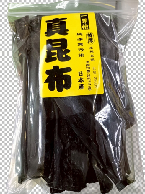 一等檢 真昆布 純淨無污染 日本產, 200g, 1個