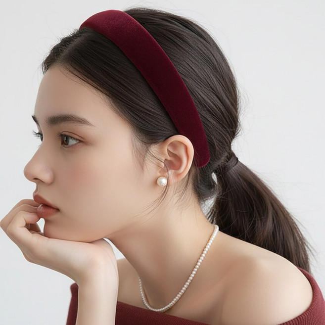블링살롱 귀안아픈 소프트 클래식 3cm 벨벳 와이드 헤어밴드 머리띠 6컬러 파티룩 연말코디