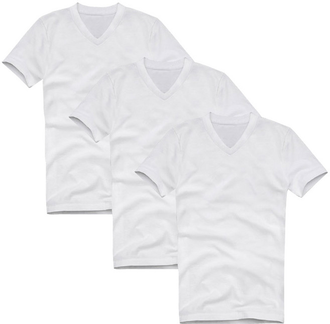 더폴베이 남여공용 브이넥 반팔 티셔츠 3PACK