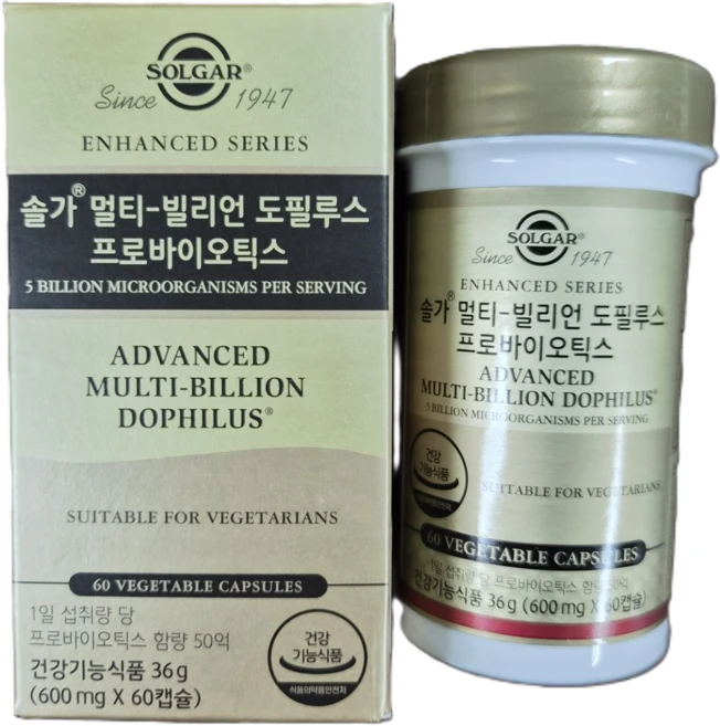 솔가 멀티빌리언 도필루스 프로바이오틱스 600mg x 60캡슐, 1개, 60정 - 쿠팡