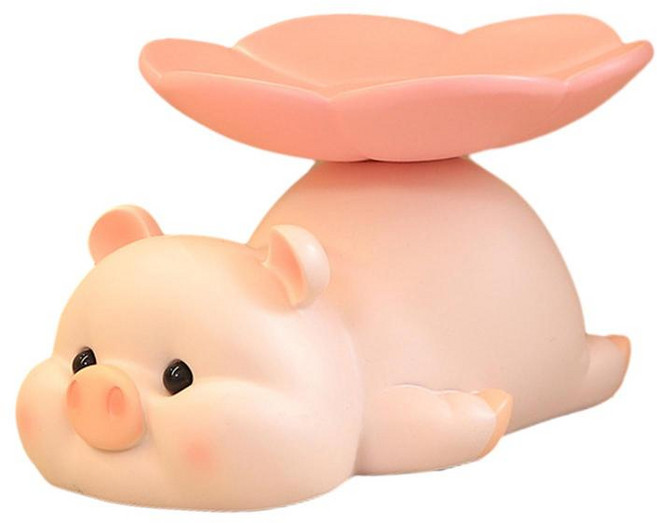 HAIMINGJUN 돼지 동상 사탕 접시 책상 보관함 크리 에이 티브 아트 공예 장식품 사무실 탁상 침실 캐비닛 용 출입구 키, 수지, 분홍색