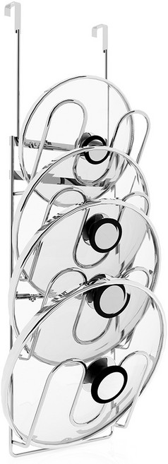 원기화 304 스테인리스강 무타공 찬장 매달린 냄비 뚜껑 선반, 한 세트, 실버