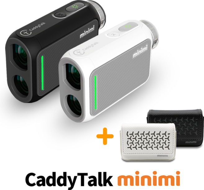 캐디톡 미니미 골프 거리측정기, 화이트+파우치