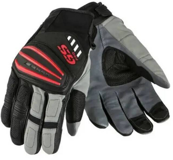 오토바이 바이크 방한 장갑 카본 글러브 토시 양가죽 BMW 모토크로스 오프로드 팀 레이싱 모터라드 랠리 GS, M, 빨간