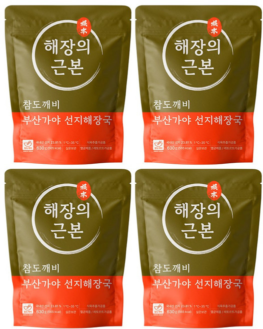 참도깨비 부산 가야 선지해장국, 4개, 630g