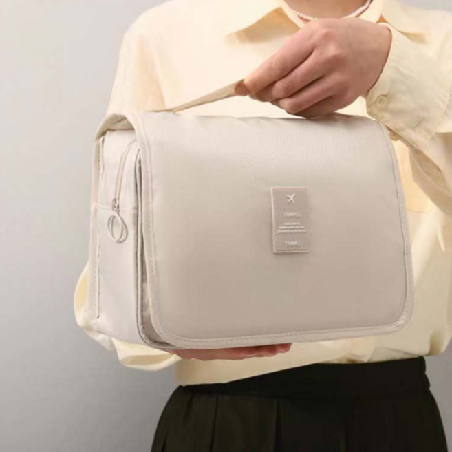 여행용 파우치 걸이식 휴대용 토일렛 여행용 세면 백 수납 샤워용 용품 보관함 화장품 방수 메쉬 생활 멀티