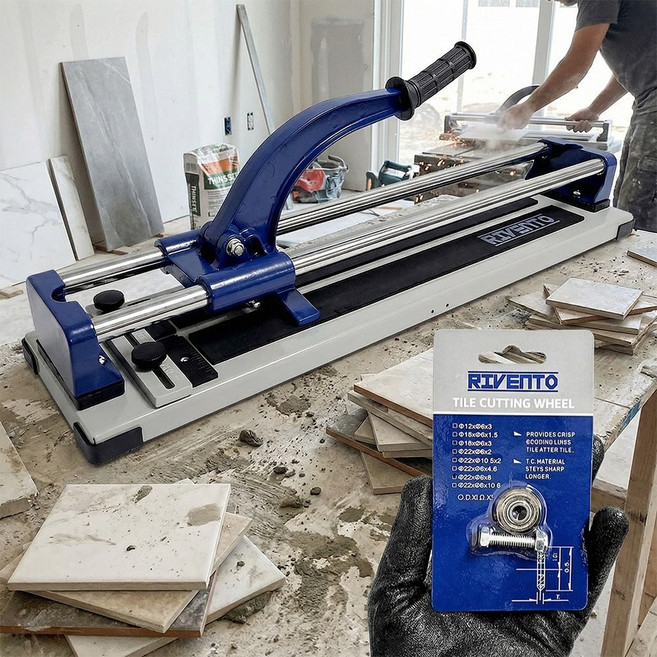 리벤토 타일컷팅기 레이저형 전용날 타일 커터 텅스텐 캇팅기 카타 폴리싱 포세린 욕실 바닥, RLTC-600D, 1개