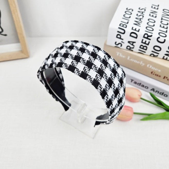 무이토린다 클래식 하운드투스 와이드 헤어밴드
