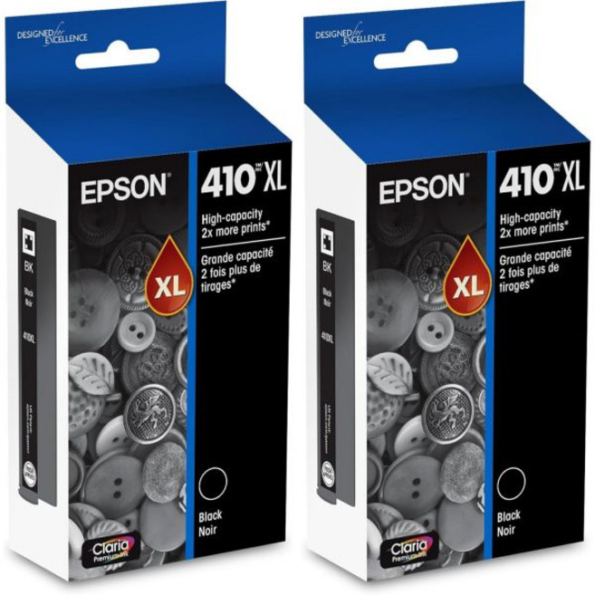 EPSON 410 클라리아 프리미엄 잉크 대용량 시안 카트리지T410XL220S는 Expression XP530 630 640 7100 830과 함께 작동합니다, Black, 2_High Capacity, Ink