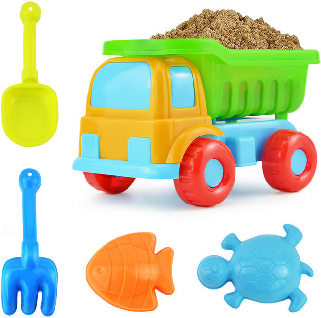 DFMEI 沙灘玩具挖沙鏟子桶兒童沙灘玩具車套裝寶寶海邊沙灘挖沙工具全套, 1個, 5件套沙灘車:如圖, 1cm