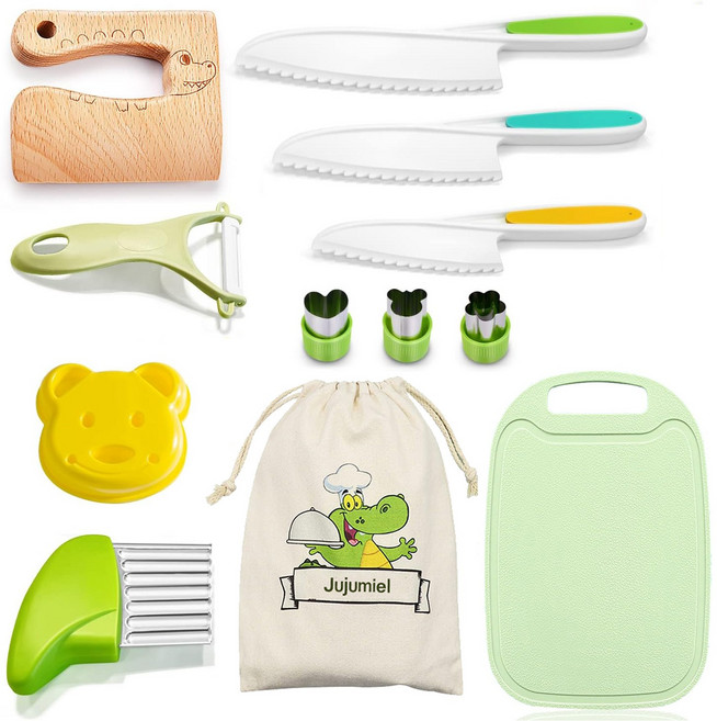 주주미엘 어린이 주방 도구세트 12종 몬테소리 유아용 안전칼 요리칼 어린이집 유치원, 1개