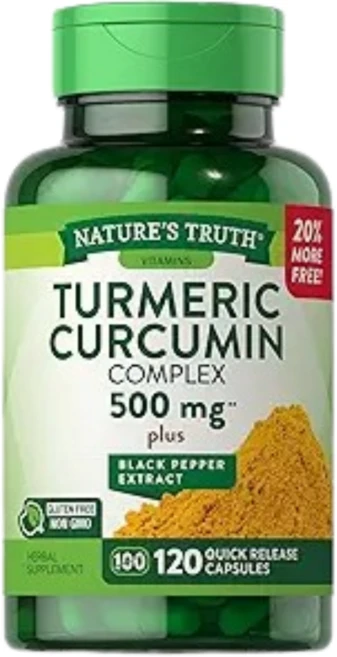 네이처스트루스 Natures Truth 강황 커큐민 복합체 플러스 흑후추 추출물 500mg 빠른 방출 캡슐 120정 NTH-10208, NTH10208, 1개 - 쿠팡