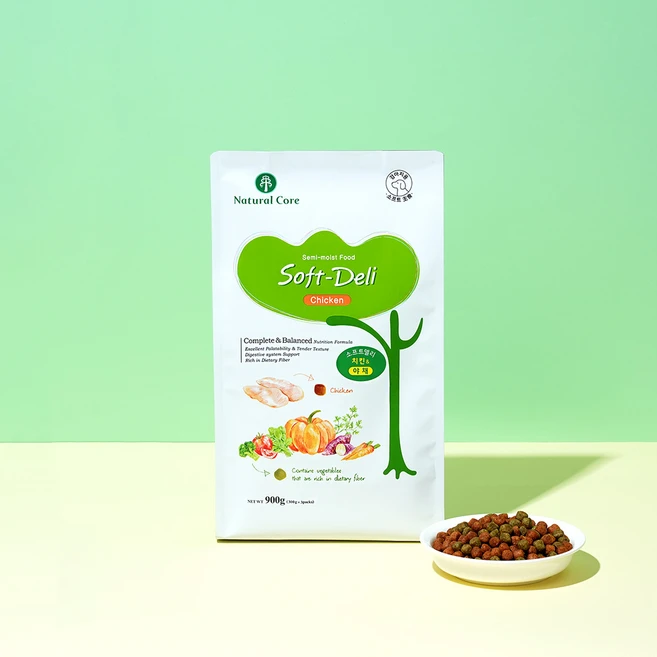 네츄럴코어 강아지 전연령 소프트사료 피모/관절 건강을 위한 소프트델리, 900g, 2개, 닭+야채 - 쿠팡