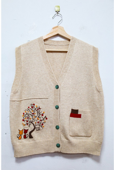 형제상회 할머니 부인 여성 니트 울조끼 촌캉스 요양원 엄마조끼 레이어드 C0004SF10