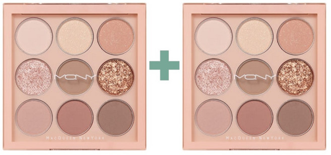 맥퀸뉴욕 1001 톤온톤 섀도우 팔레트 PRO9, (1+1) 9구 팔레트, 1개