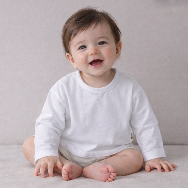 [국내제작 KC인증] 아기티셔츠 백일 돌 3개월 6개월 신생아 유아 베이비 나시 반팔 긴팔 기본티