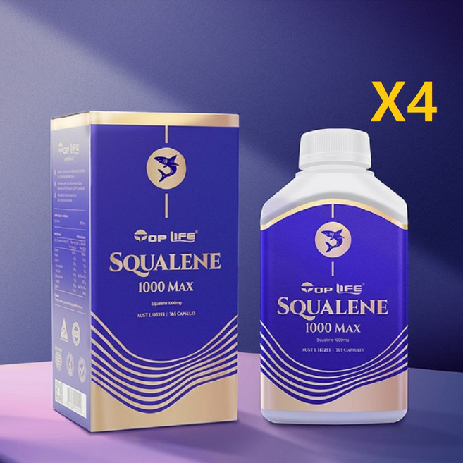 호주 탑라이프 스쿠알렌 1000mg 100% 네츄럴 365정-4개, 4개, 365정