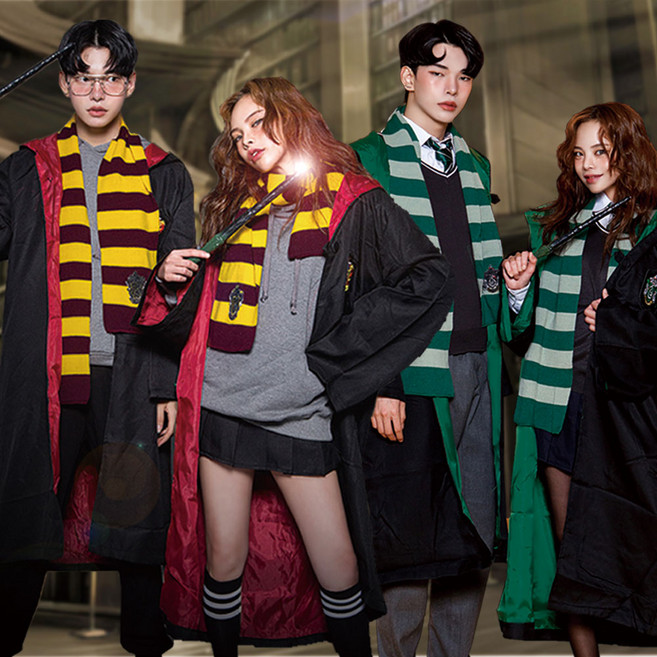 반티킹 할로윈 체육대회 코스프레 해리포터 옷 망토+머플러+지팡이 풀세트 단체티