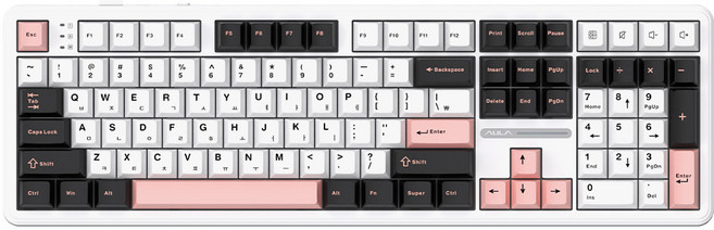 AULA F108 유무선 독거미 한글 기계식 키보드 국내 정품 올리비아 화이트 KTT 저소음바다축, 갈축, 올리비아화이트