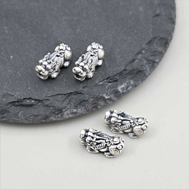 비즈톡 [SVP-08-14]순은펜던트 실버999 금은보화 재물운 초미니비휴 13mm