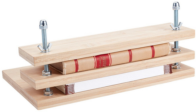 1개 직사각형 3단 대나무 제본기 세트(제본용 벌리우드 재질 완제품 크기:305x200x138mm), 실목색