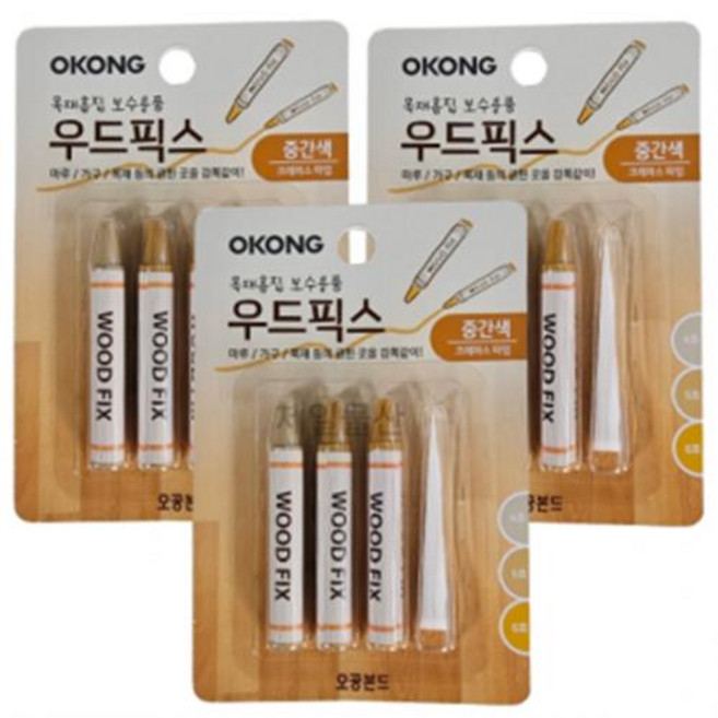오공 우드픽스 중간색 누구나 쉽게 목재 보수 3개